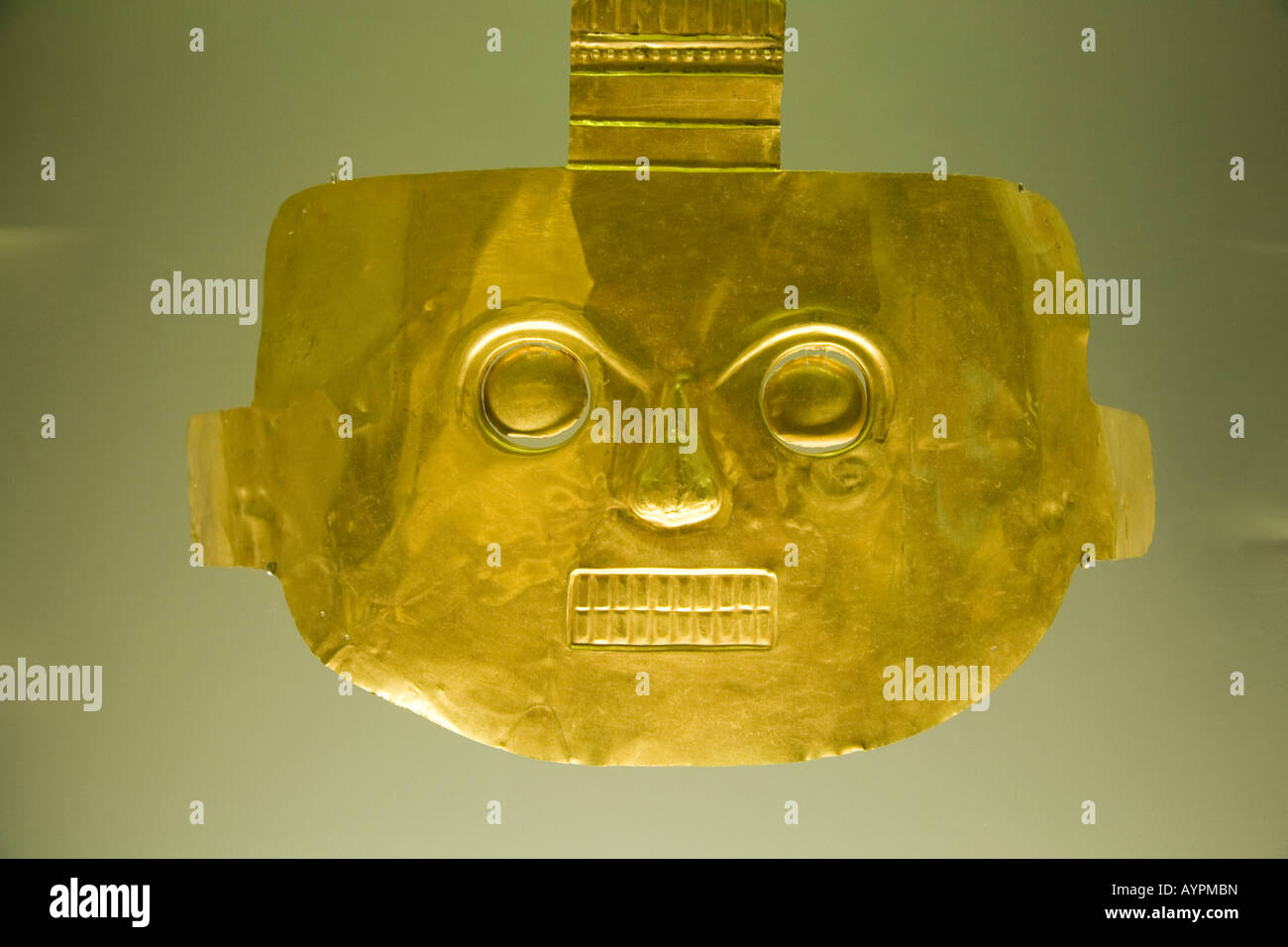 Gold Gesicht aus der Calima-Region in Bogota gold-museum Stockfoto