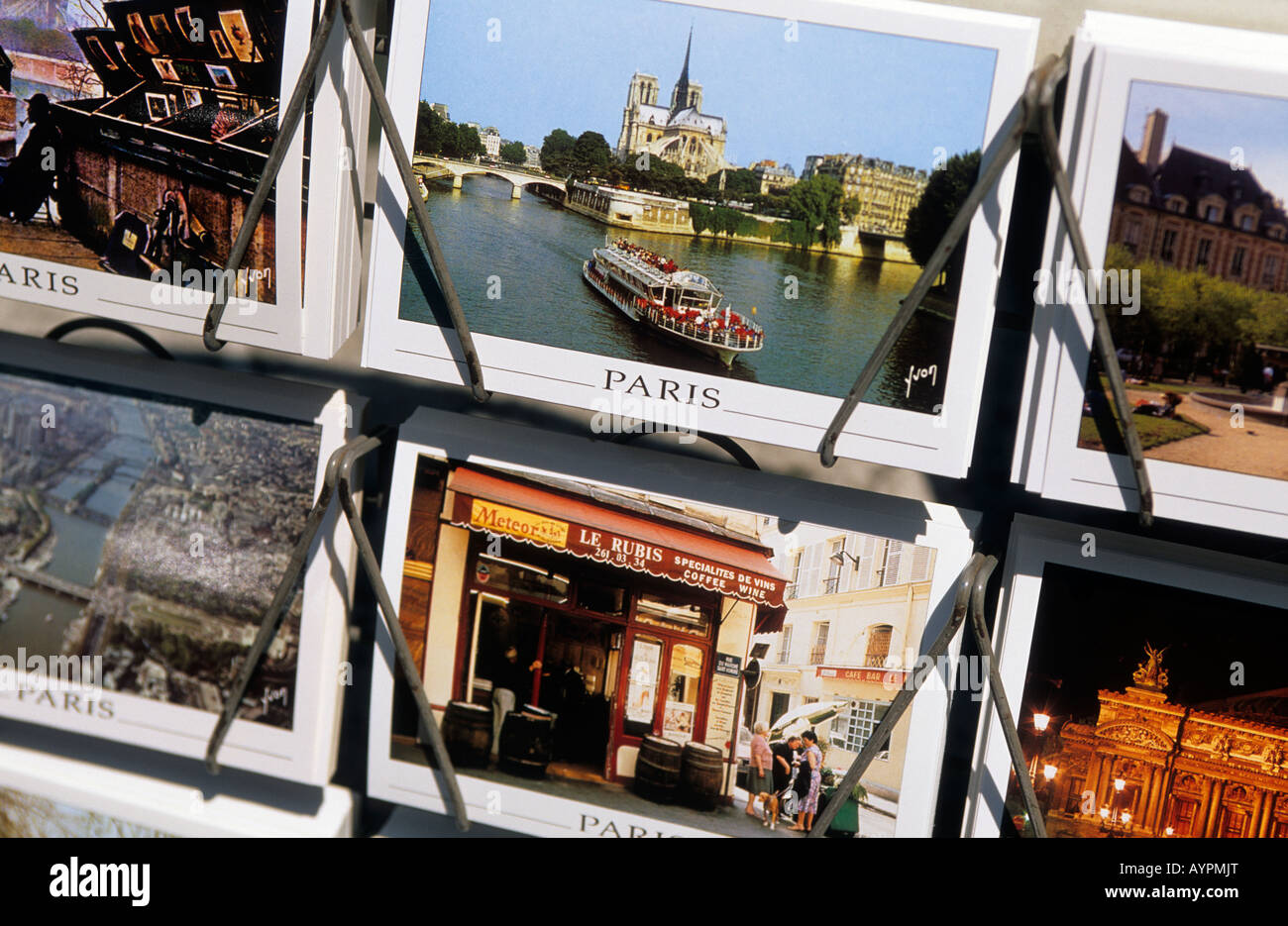 Europa Frankreich Paris eine Postkarte Stand Stockfoto