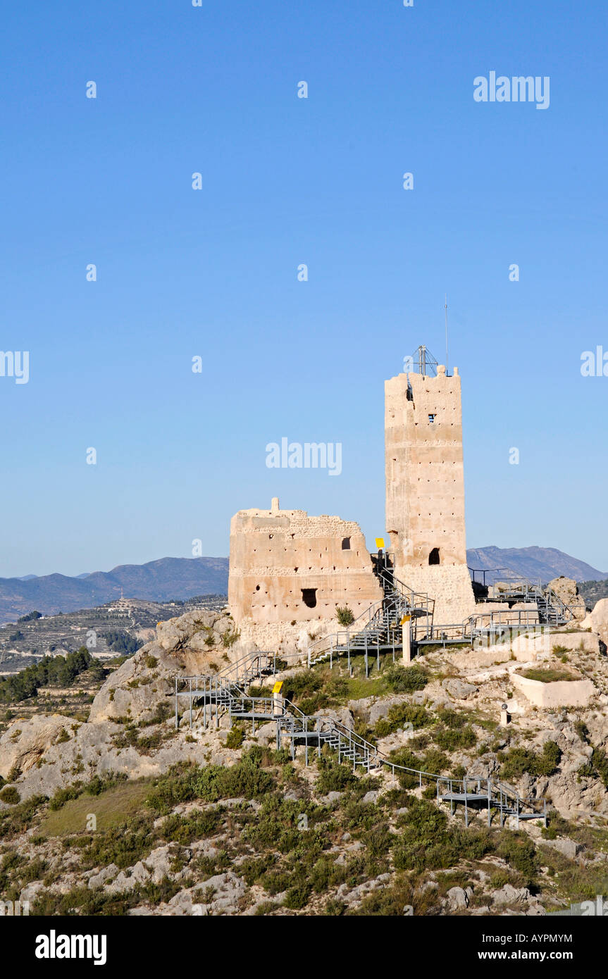Burgruine, Penella, Cocentaina, Alcoy/Alcoi, Alicante, Spanien Stockfoto