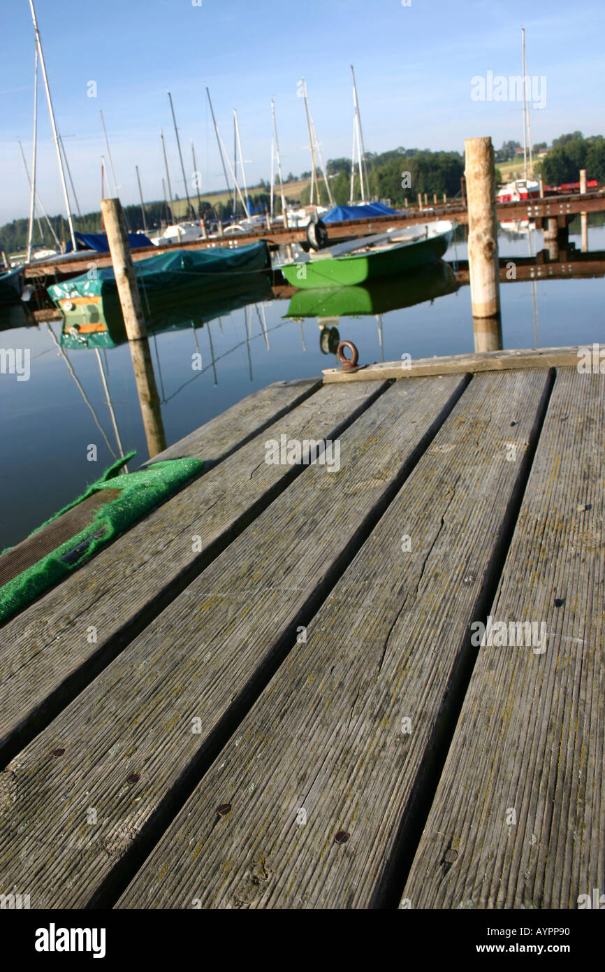 Erhöhte Ansicht eines hölzernen Pier Stockfoto