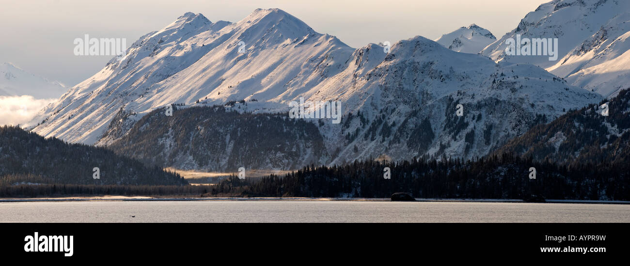 Panorama-Aufnahme des Kachemak Bay State Park, Halbinsel Kenai, Alaska, USA Stockfoto