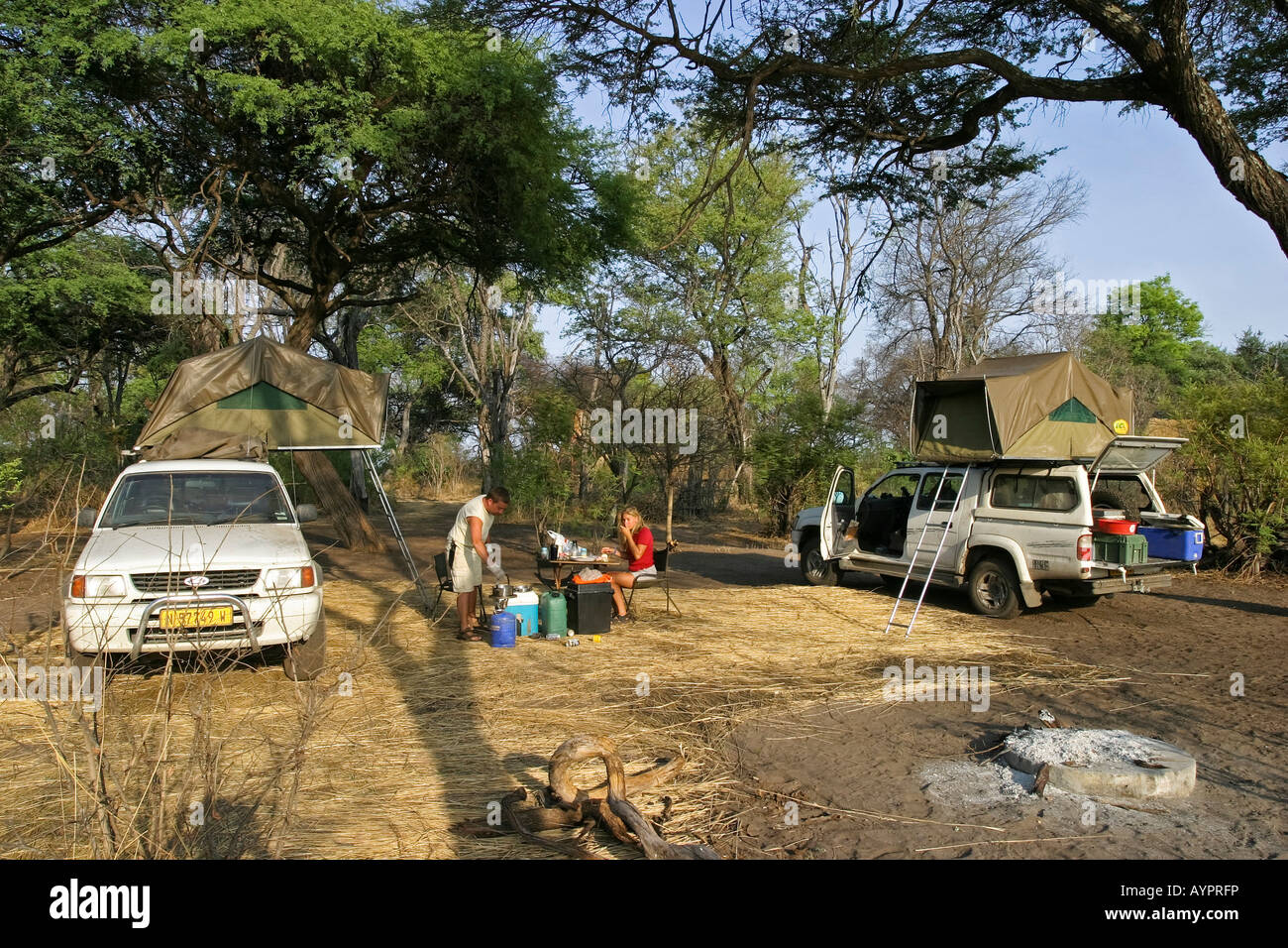 Nambwa Campingplatz, Mashi Fluss Caprivi Strip, Namibia, Afrika Stockfoto