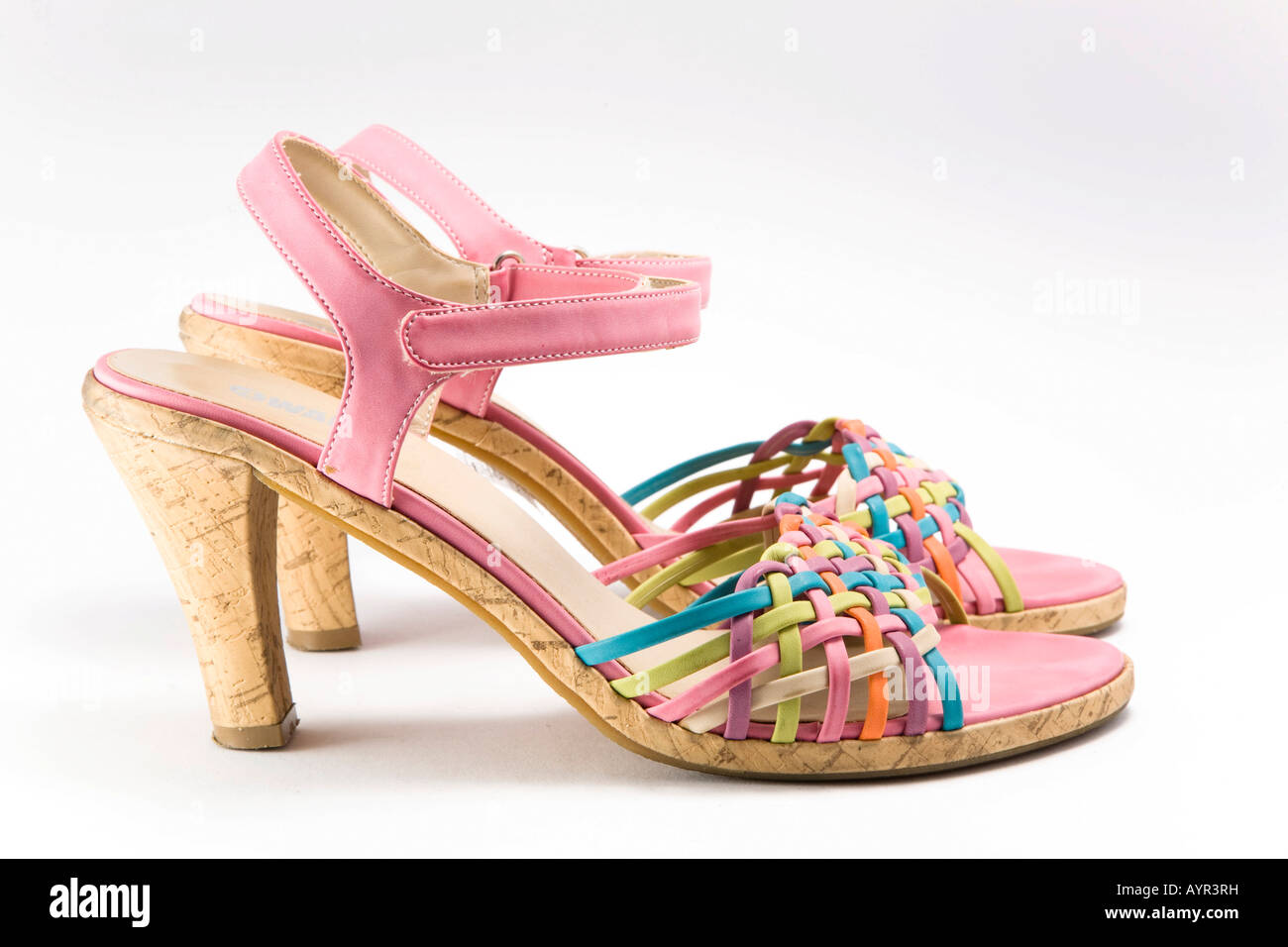 Damenschuhe, High Heel Sandalen Stockfoto