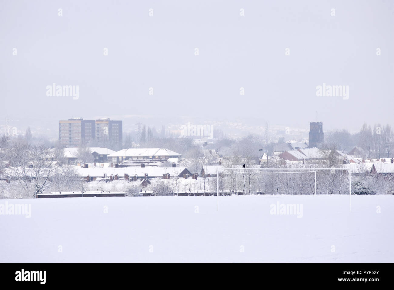 Winter-Schnee-Szene West Midlands, UK Stockfoto