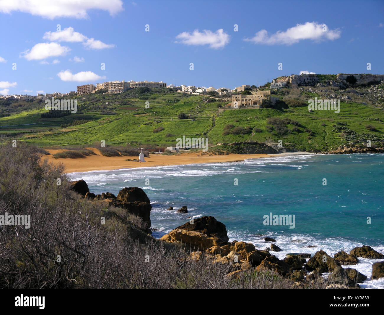 Ramla Bay auf Gozo Malta Stockfoto
