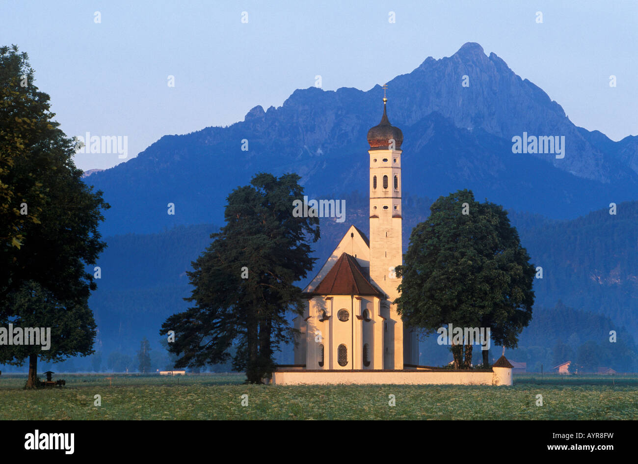 St. Coloman Kirche, Schwangau, Allgäu, Bayern, Deutschland, Osteuropa Stockfoto