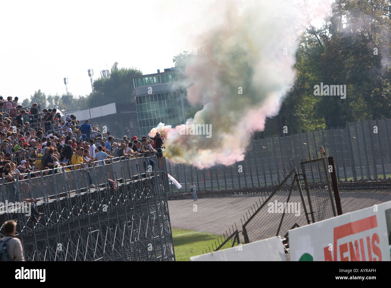 Zuschauer an der Rennstrecke Autodromo Nazionale Monza in Monza, Italien Stockfoto