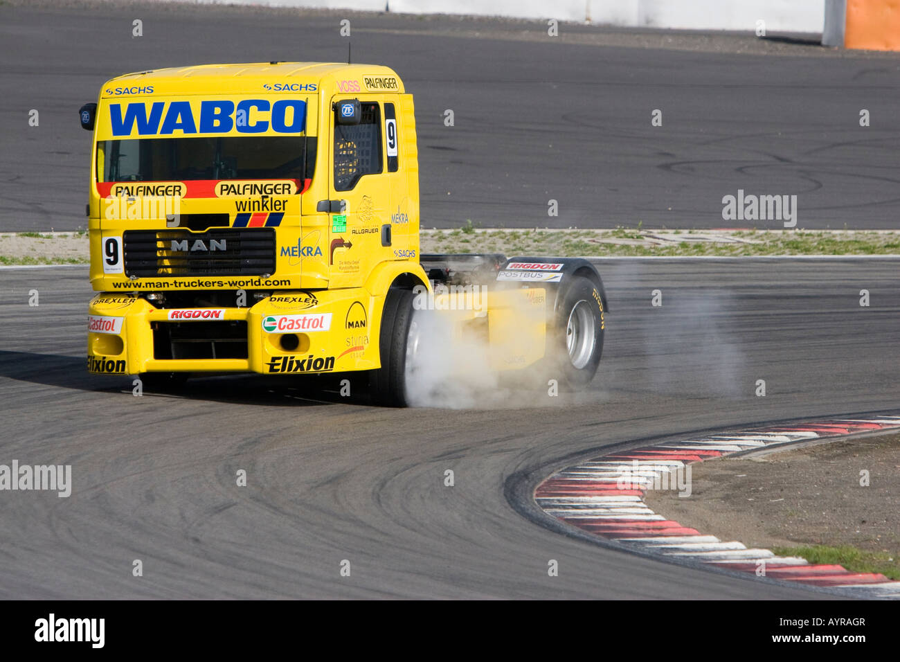 Truck-Rennen, Nuerbrugring Rennstrecke, Deutschland Stockfoto