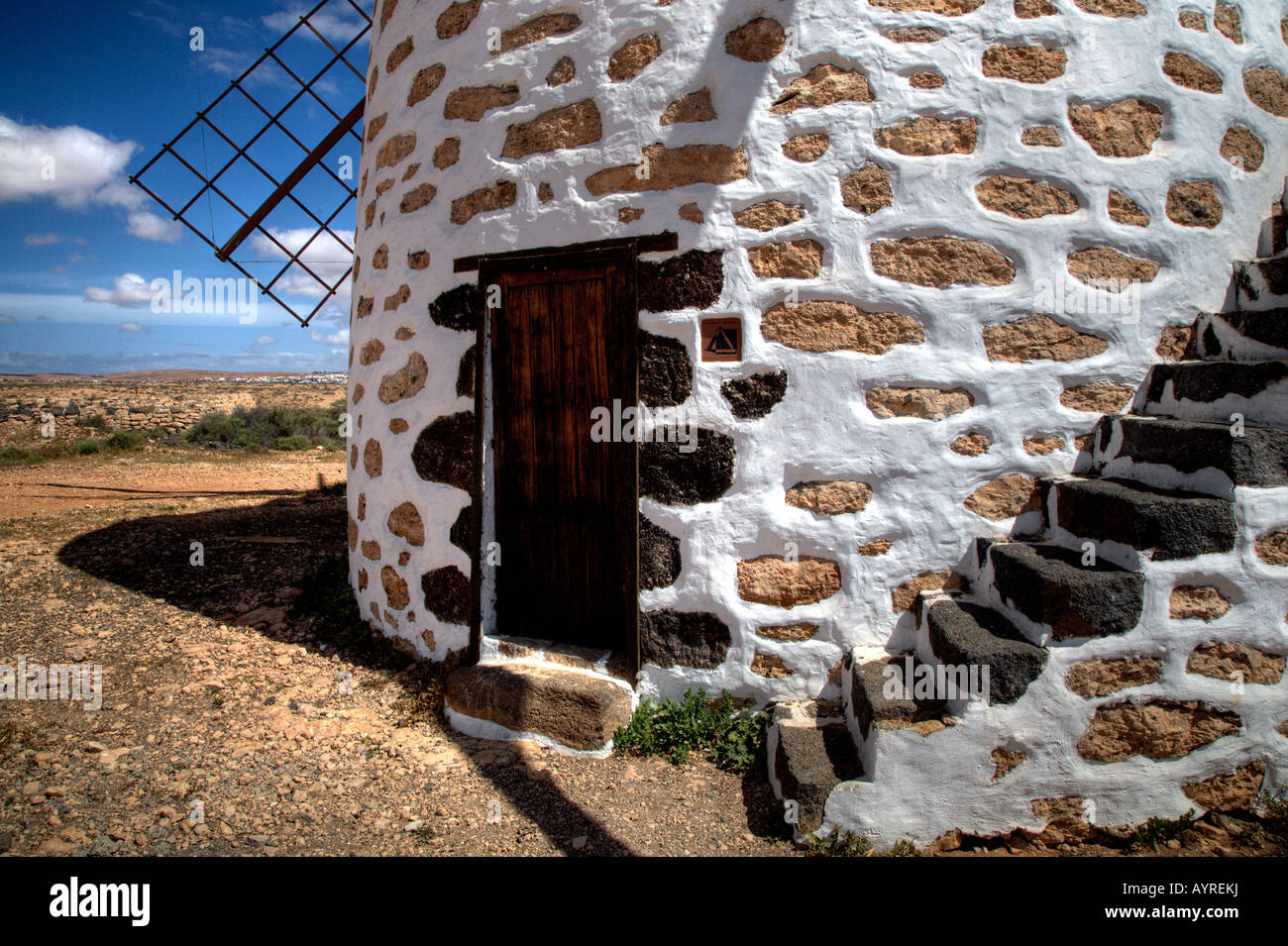 Windmühle von Valles de Ortega, Fuerteventura, Kanaren, Spanien Stockfoto