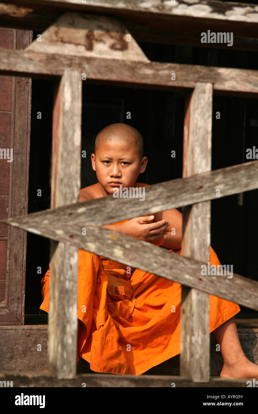 Young-buddhistischer Mönch, Mae Hong Son, Thailand, Südostasien Stockfoto