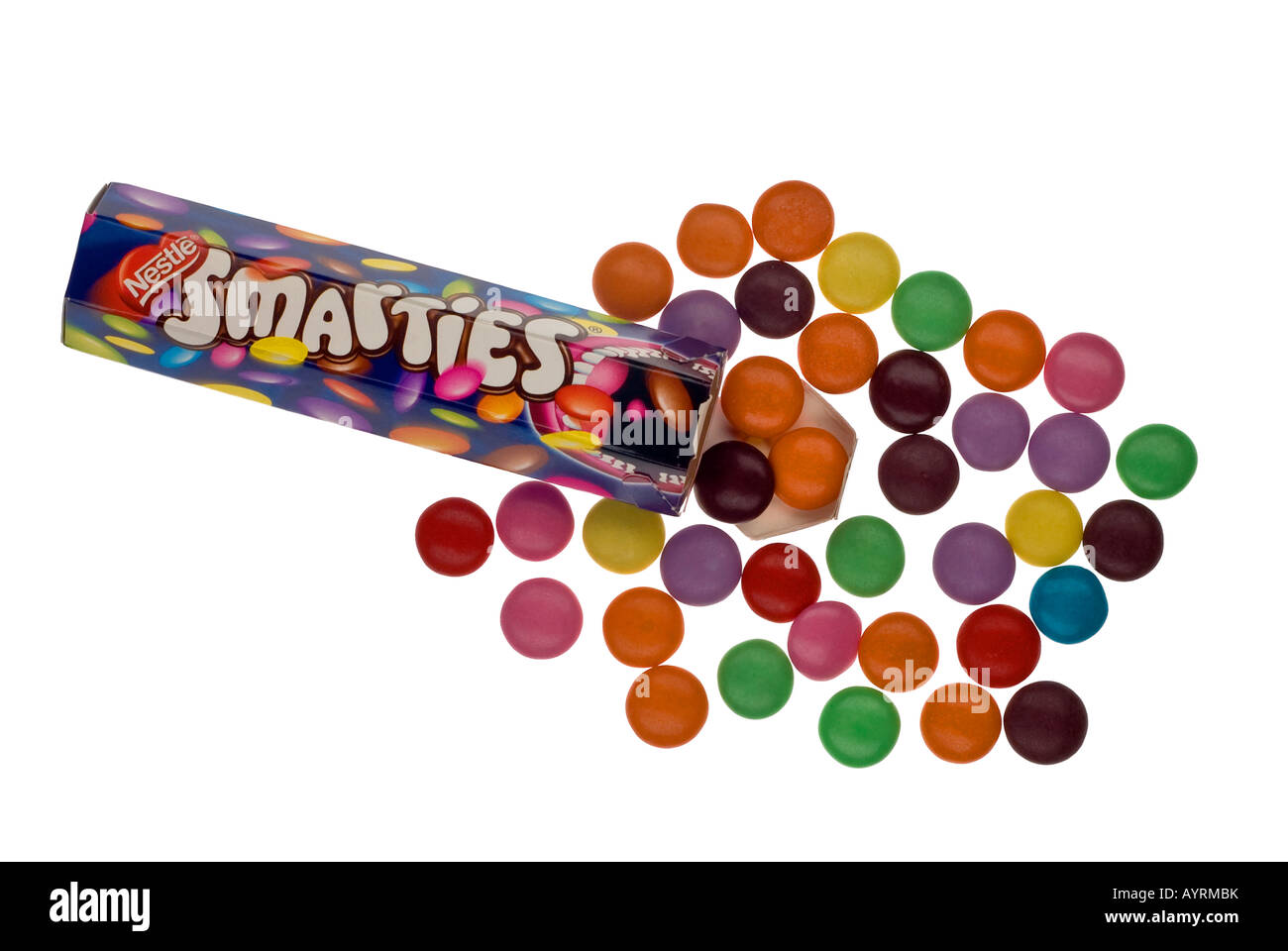 Paket des ursprünglichen Smarties Stockfoto