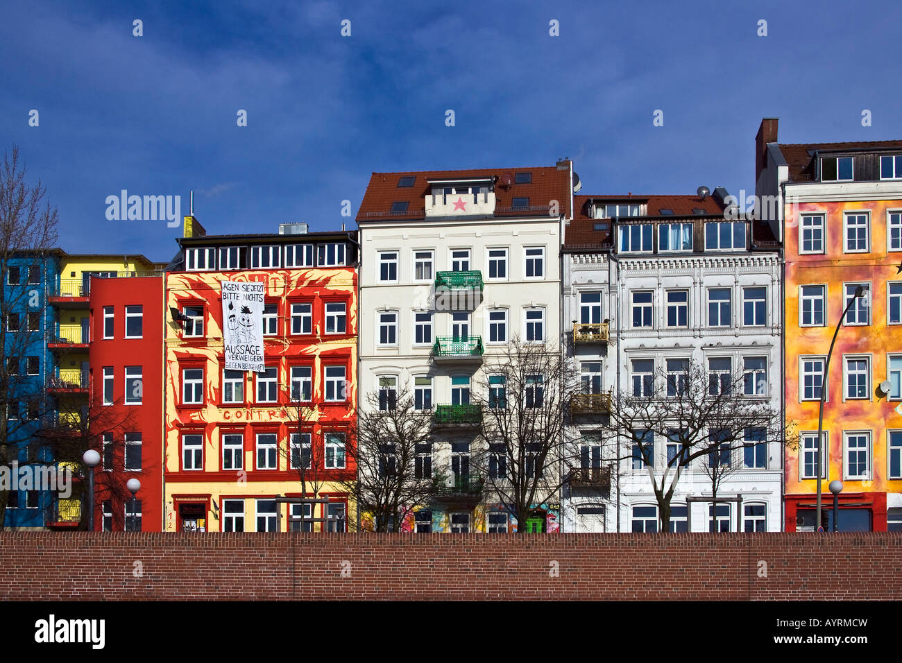 Bunte Fassaden, St. Pauli Bezirk, Hamburg, Deutschland, Europa Stockfoto