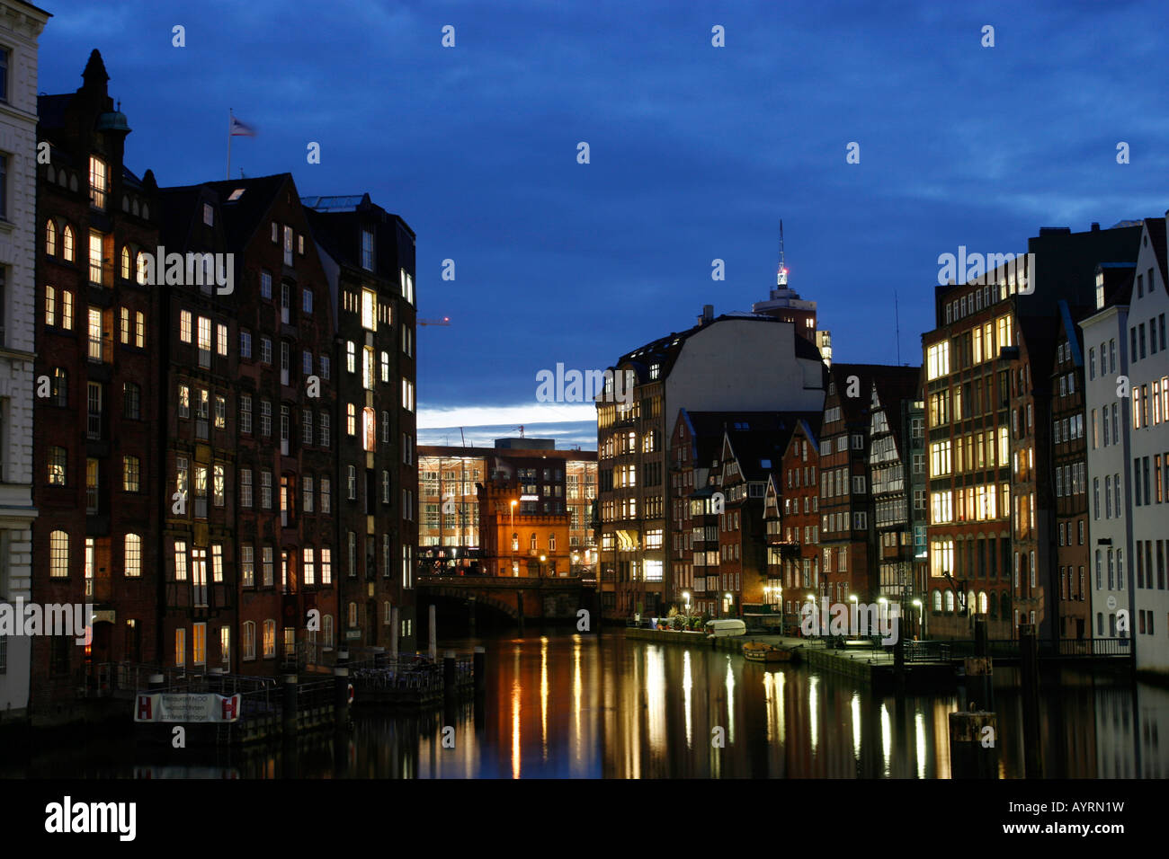 Nikolaifleet Canal, Hamburg, Deutschland, Europa Stockfoto
