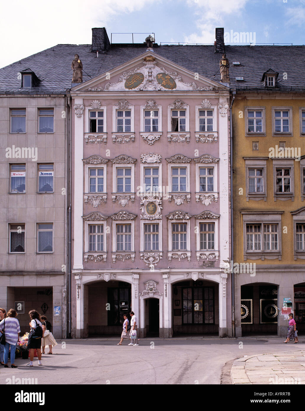 Haus Siegert, Barock, Fassade, Chemnitz, Sachsen Stockfoto, Bild