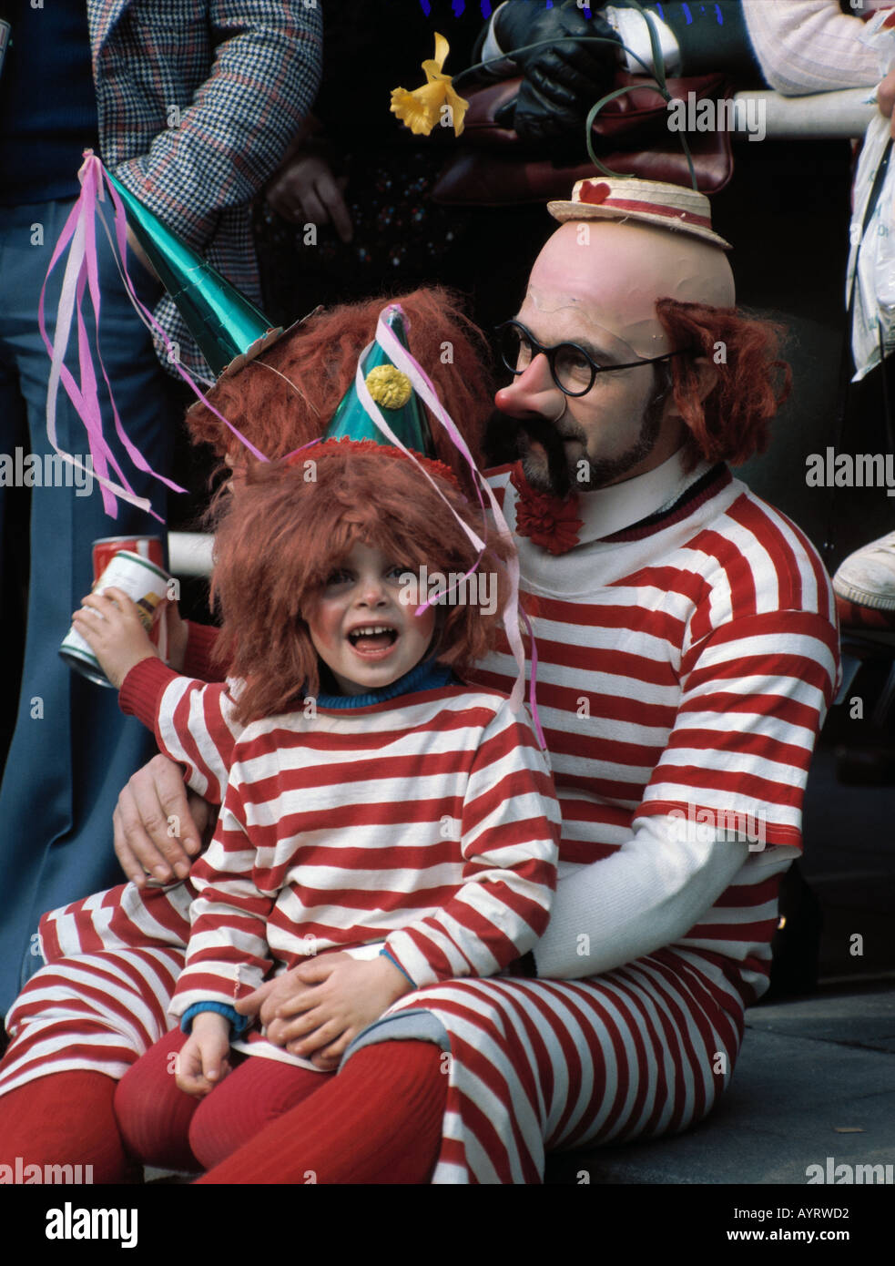 Karneval, Rheinischen Karneval, Vater und Tochter, Kostüme, D-Köln, Rhein, Nordrhein-Westfalen Stockfoto