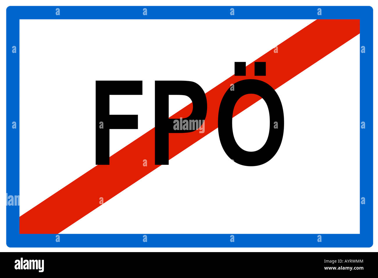 Symbol für die Auflösung der FPÖ (FPÖ), österreichische rechtsextreme Partei Stockfoto