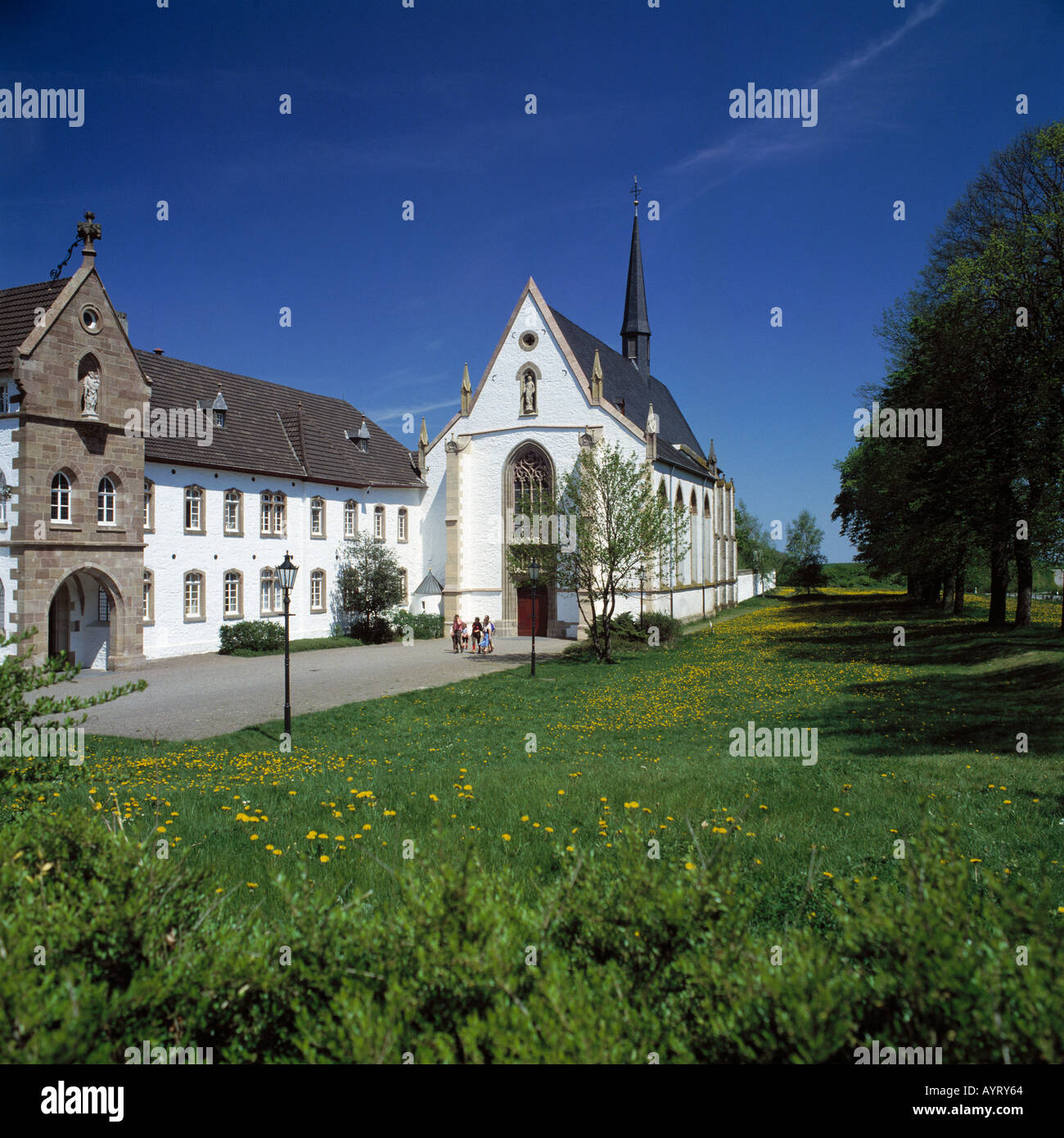 Trappistenkloster Mariawald in Heimbach, Rur, Deutsch-Belgischer Naturpark Nordeifel, Nordrhein-Westfalen Stockfoto