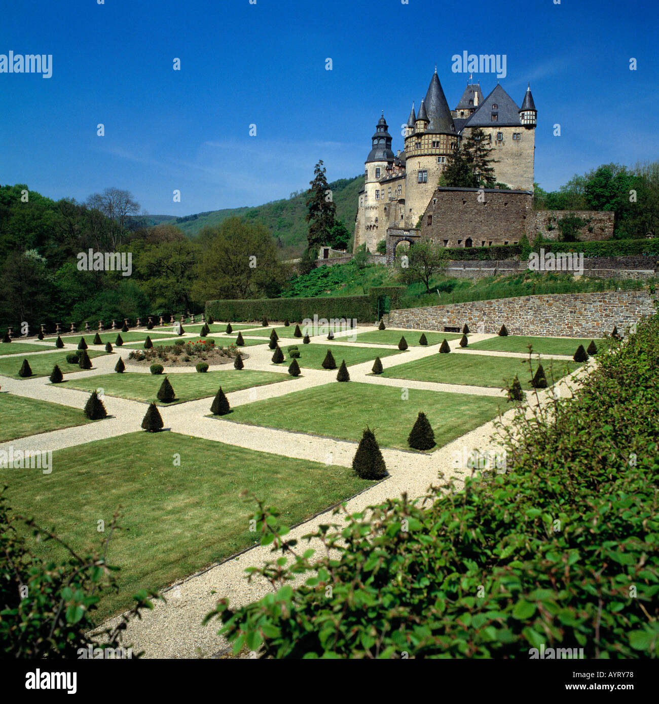Schloss Und Schlosspark Buerresheim in Mayen-Eifel, Rheinland-Pfalz Stockfoto