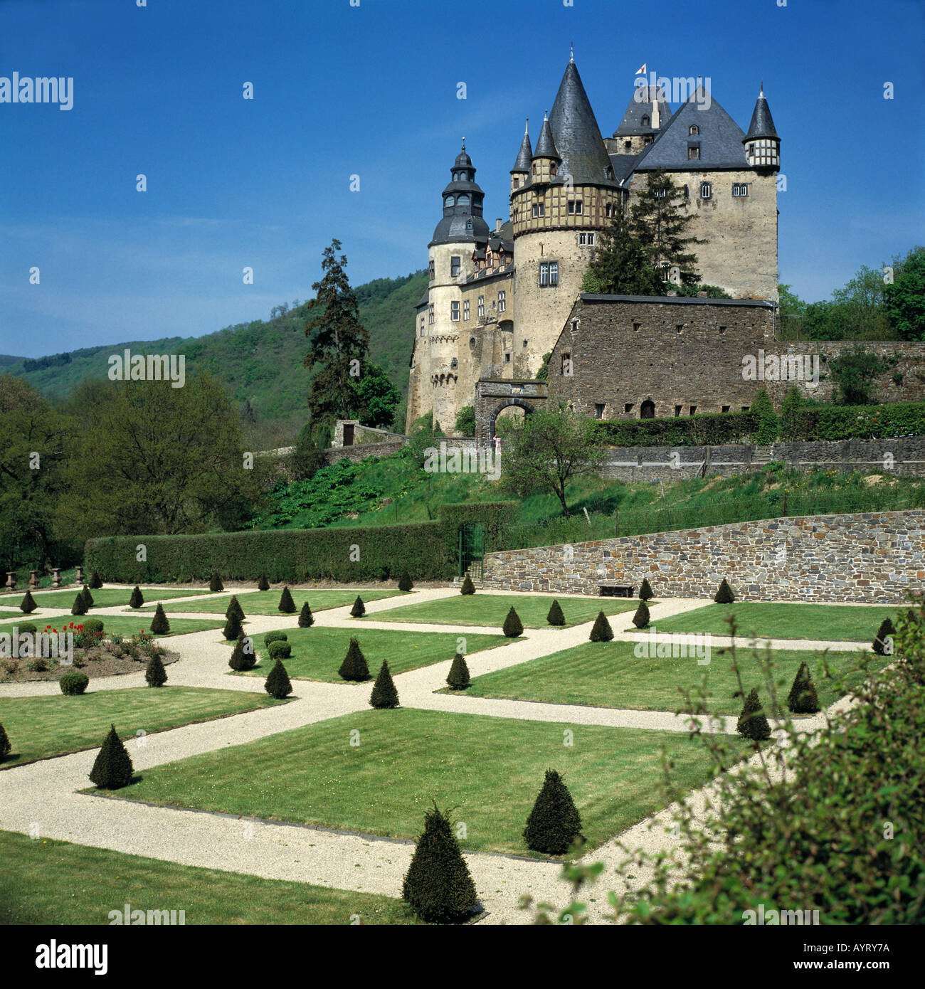 Schloss Und Schlosspark Buerresheim in Mayen, Eifel, Rheinland-Pfalz Stockfoto