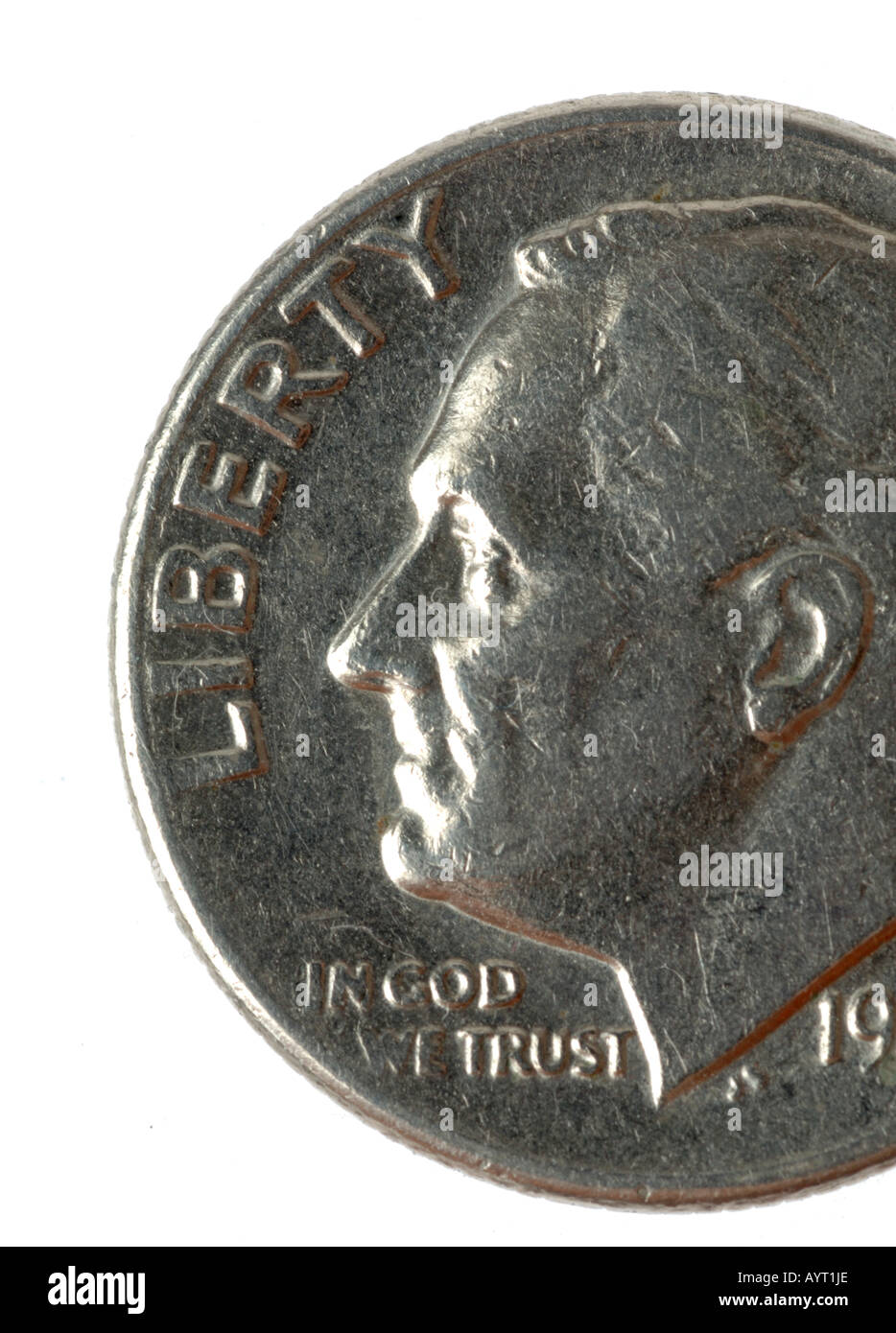 Liberty-Wort auf eine amerikanische Münze Stockfoto