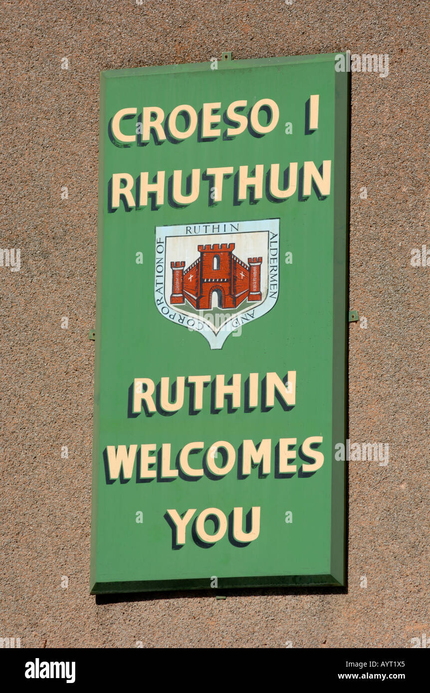 Ruthun, Ruthin, in Nordwales Clwyd Stockfoto