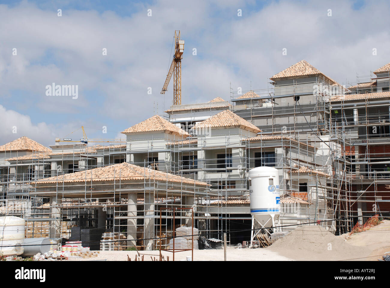 Neubau in Albufeira Portugal Stockfoto