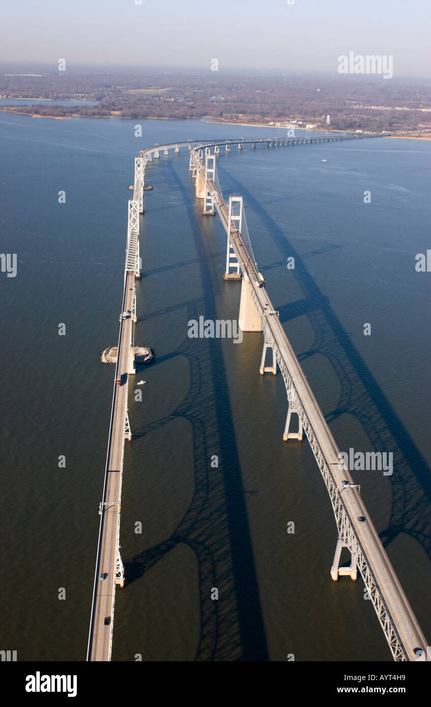 Luftbild von der Chesapeake Bay Bridge, Annapolis, Maryland USA