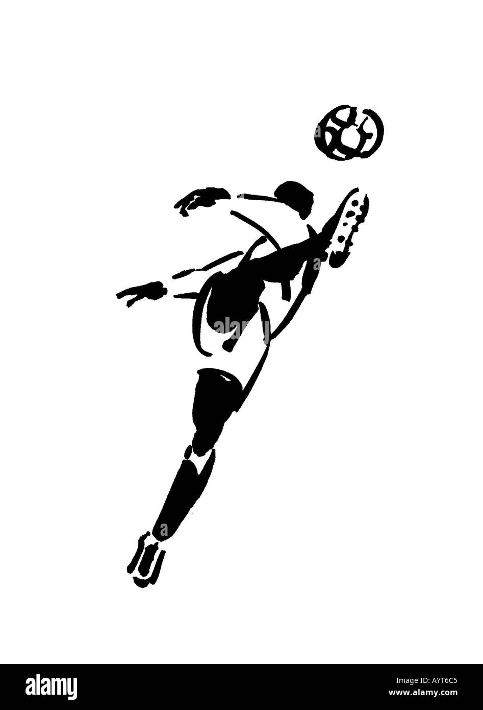 Abstrakte Darstellung eines Fußballspielers Stockfoto