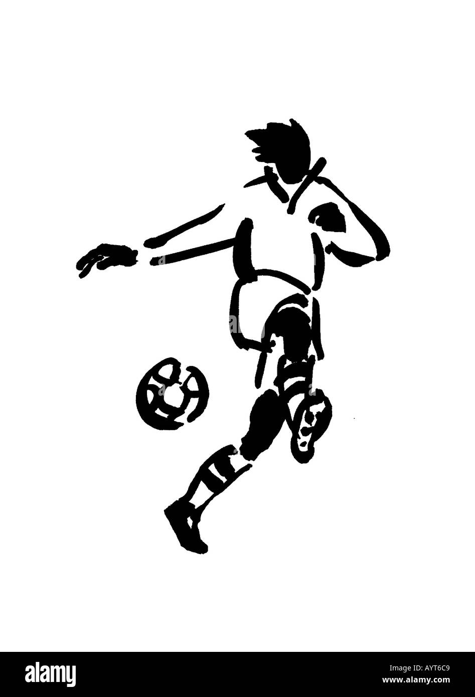 Abstrakte Darstellung eines Fußballspielers Stockfoto