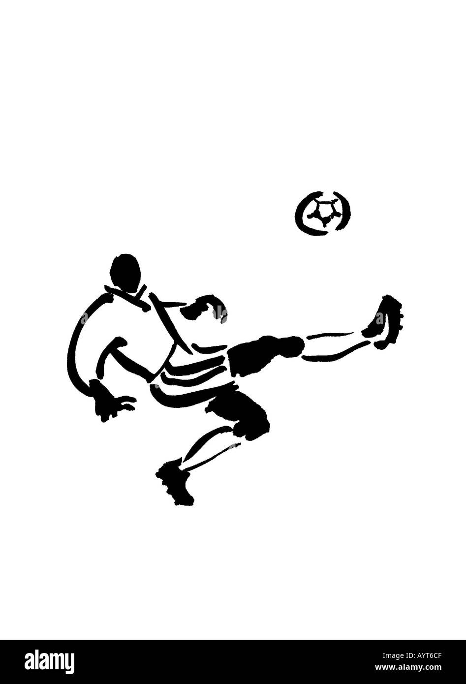 Abstrakte Darstellung eines Fußballspielers Stockfoto