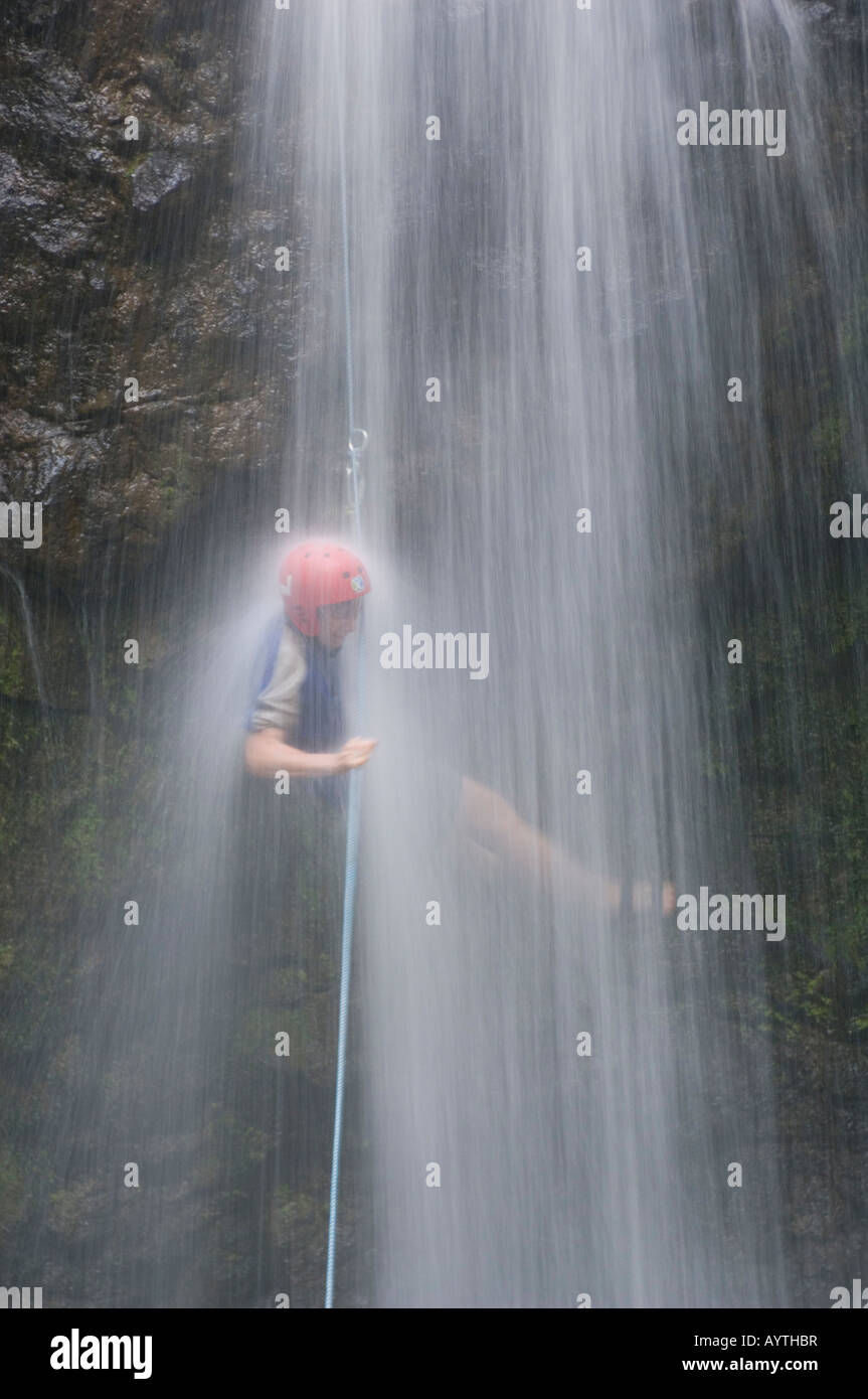 Turrialba, Costa Rica Wasserfall abseilen Stockfoto Turrialba, Costa Rica Wasserfall abseilen Stockfoto