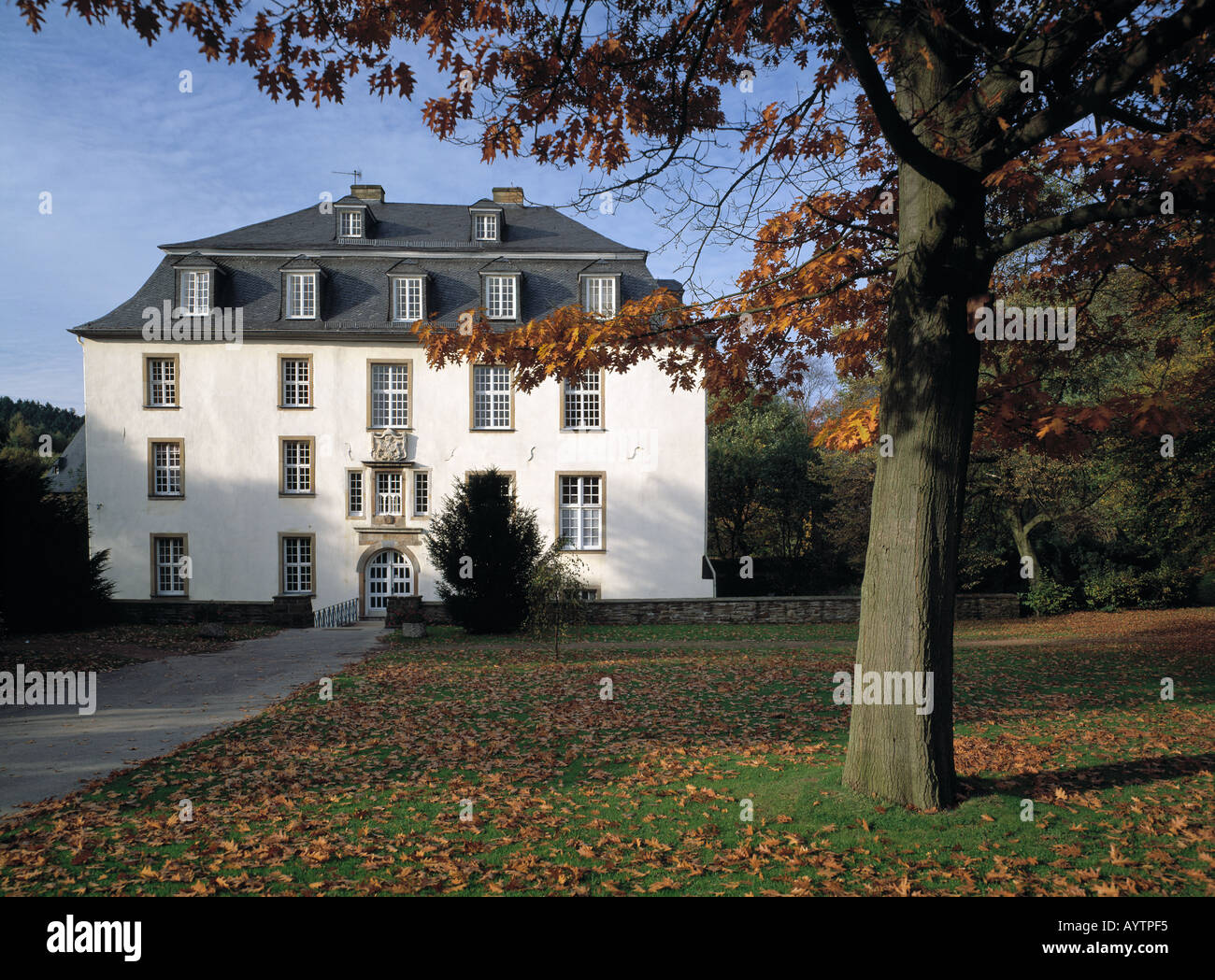 Herbststimmung bin Schloss Hardenberg in Velbert-Neviges, Bergisches Land, Nordrhein-Westfalen Stockfoto