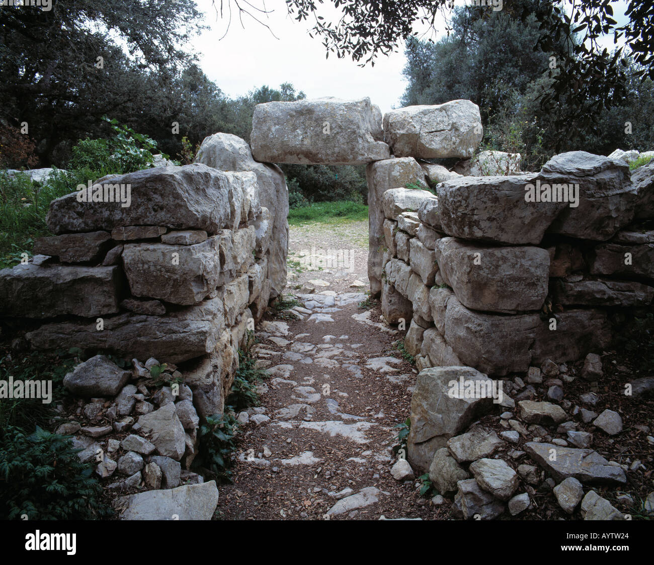 Megalithsiedlung Ses Paises Talayot-Kultur, Zyklopische Bautechnik, Steinzeit, Ausgrabungen, Arta, Mallorca, Balearen Stockfoto