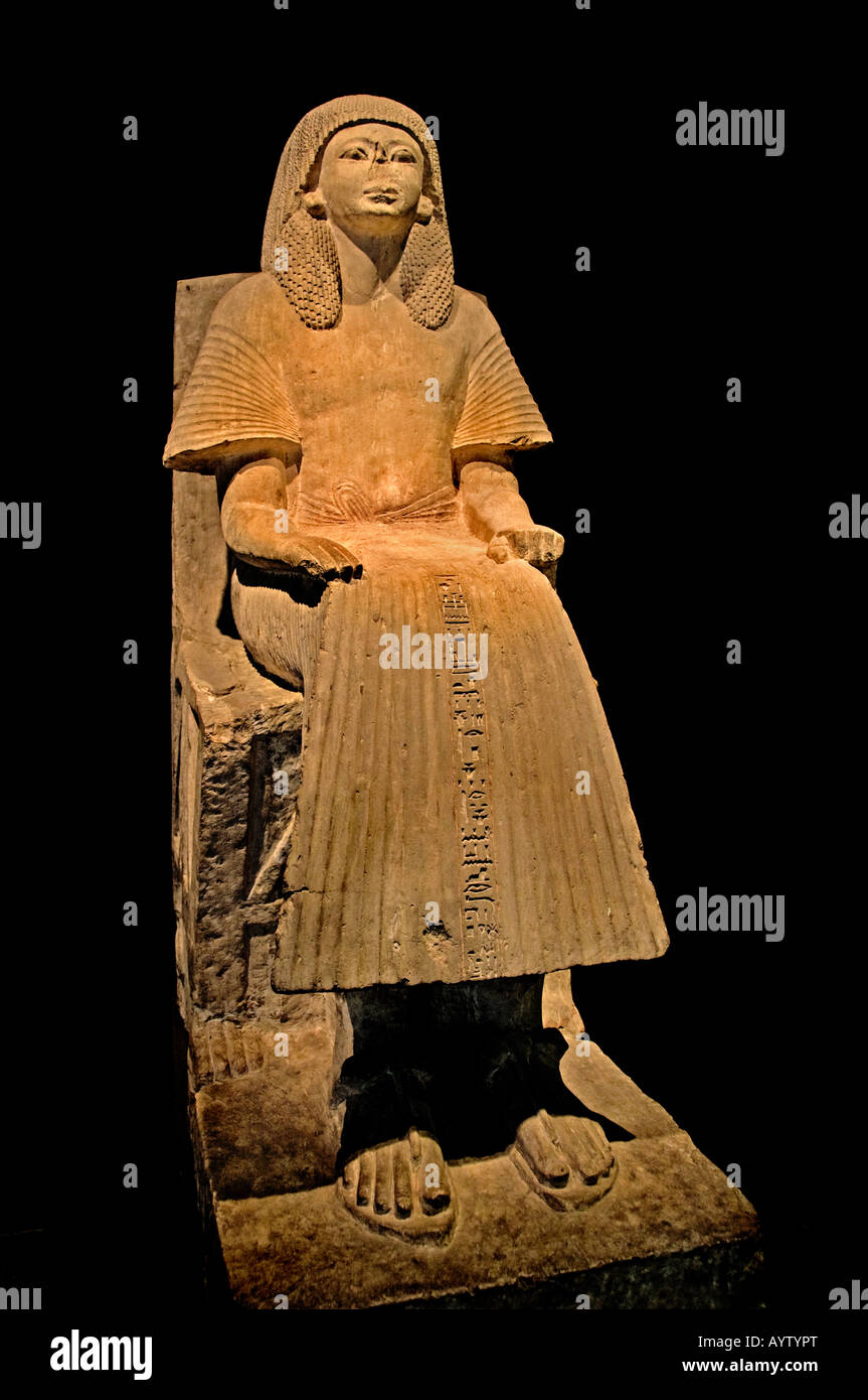 Grabstatuen von Ptahmes Prahmes lebten in der gleichen Zeit als der eyptische Pharao Ramses II. Er war der hohe Verwalter Agent Gerichtsvollzieher. Stockfoto
