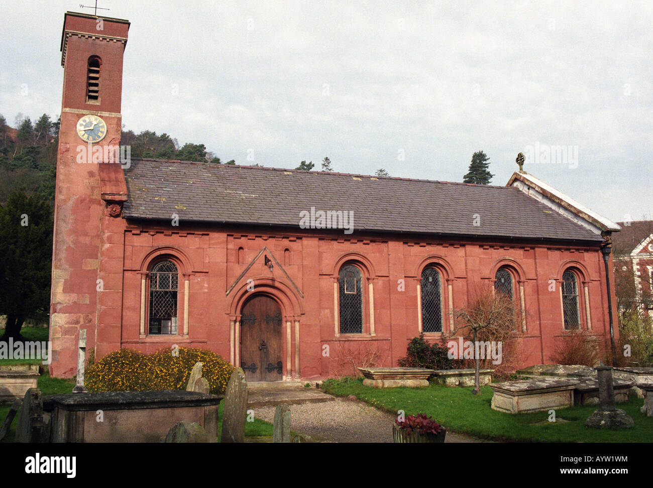 Die alten Sandstein-Kirche am Grinshill in Shropshire Stockfoto