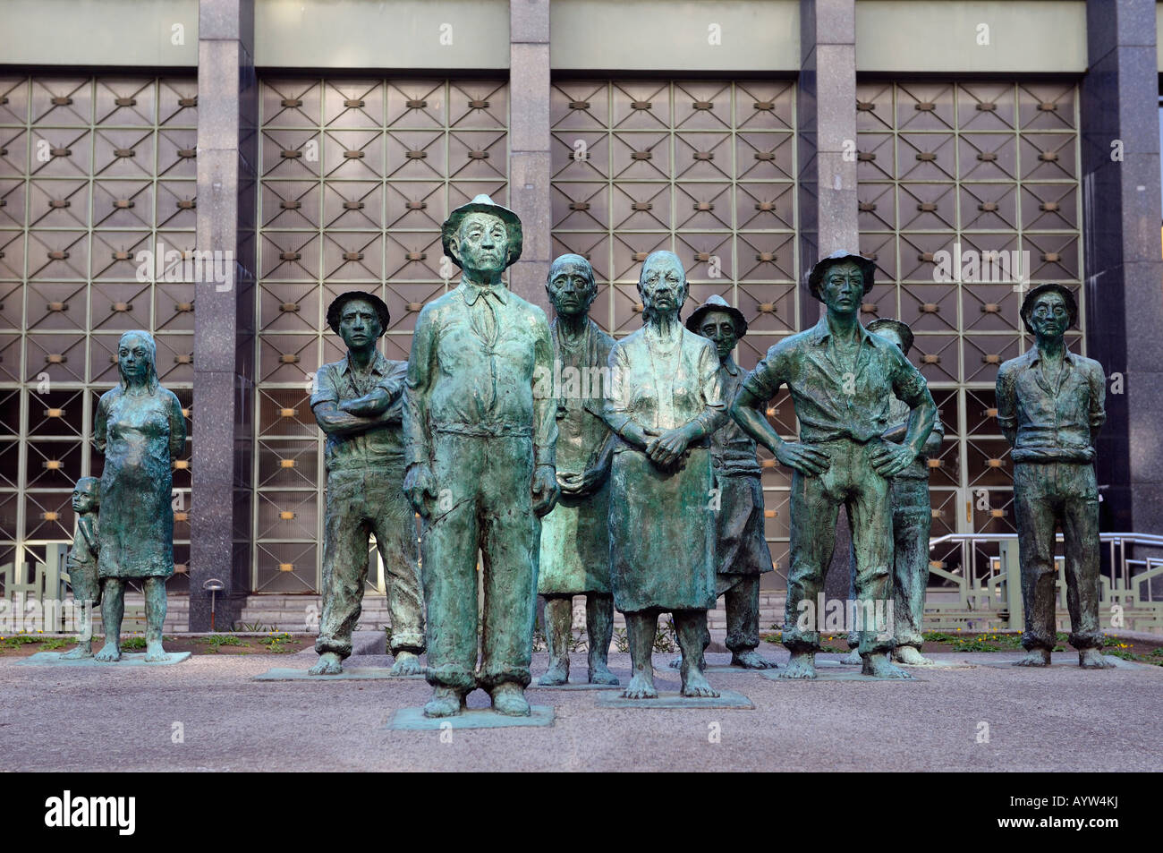 Los Kanonenbunker Statue Bronzeskulptur von Kleinbauern in San Jose Costa Rica Stockfoto