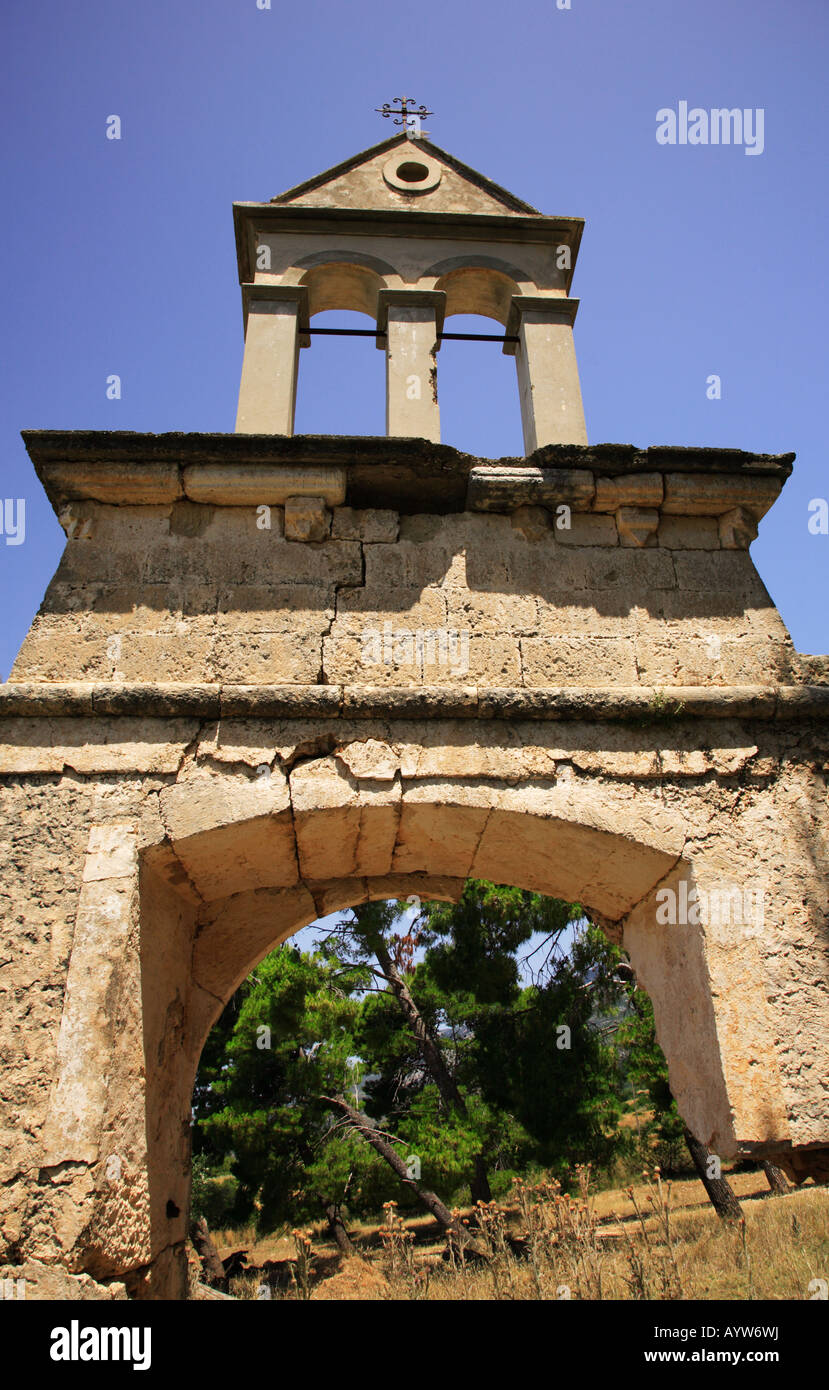 Sassia Kloster Glockenturm Kefalonia Griechenland Stockfoto