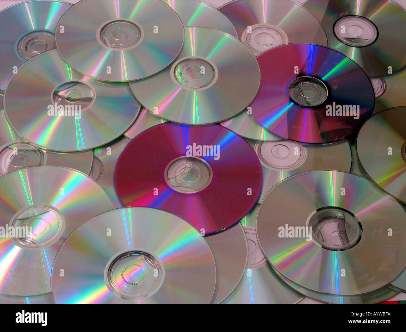 Reihe von cds Stockfoto