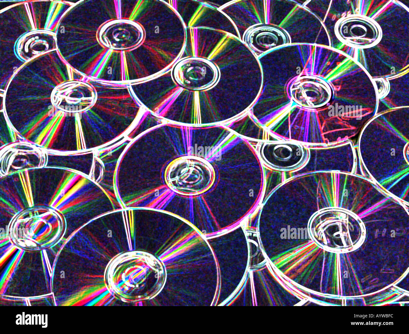 Reihe von cds Stockfoto