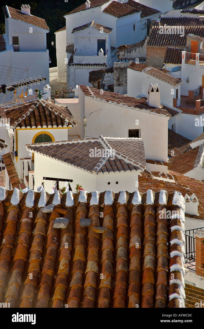 Roten römischen Tonziegel in das Dorf Salares in Axarquia über Nerja in Andalusien Spanien Stockfoto