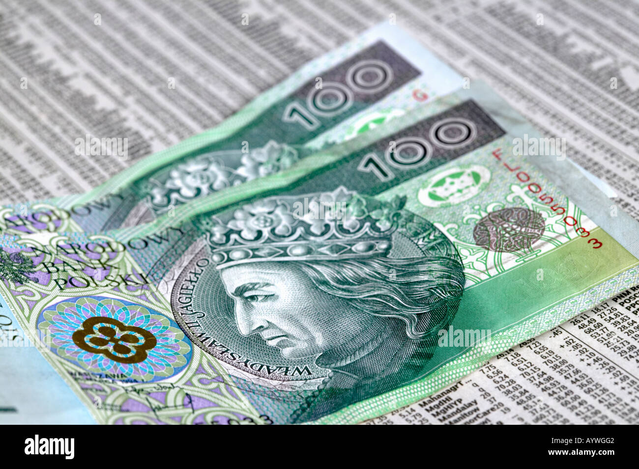 Polen polnische Banknoten Zloty Stockfoto