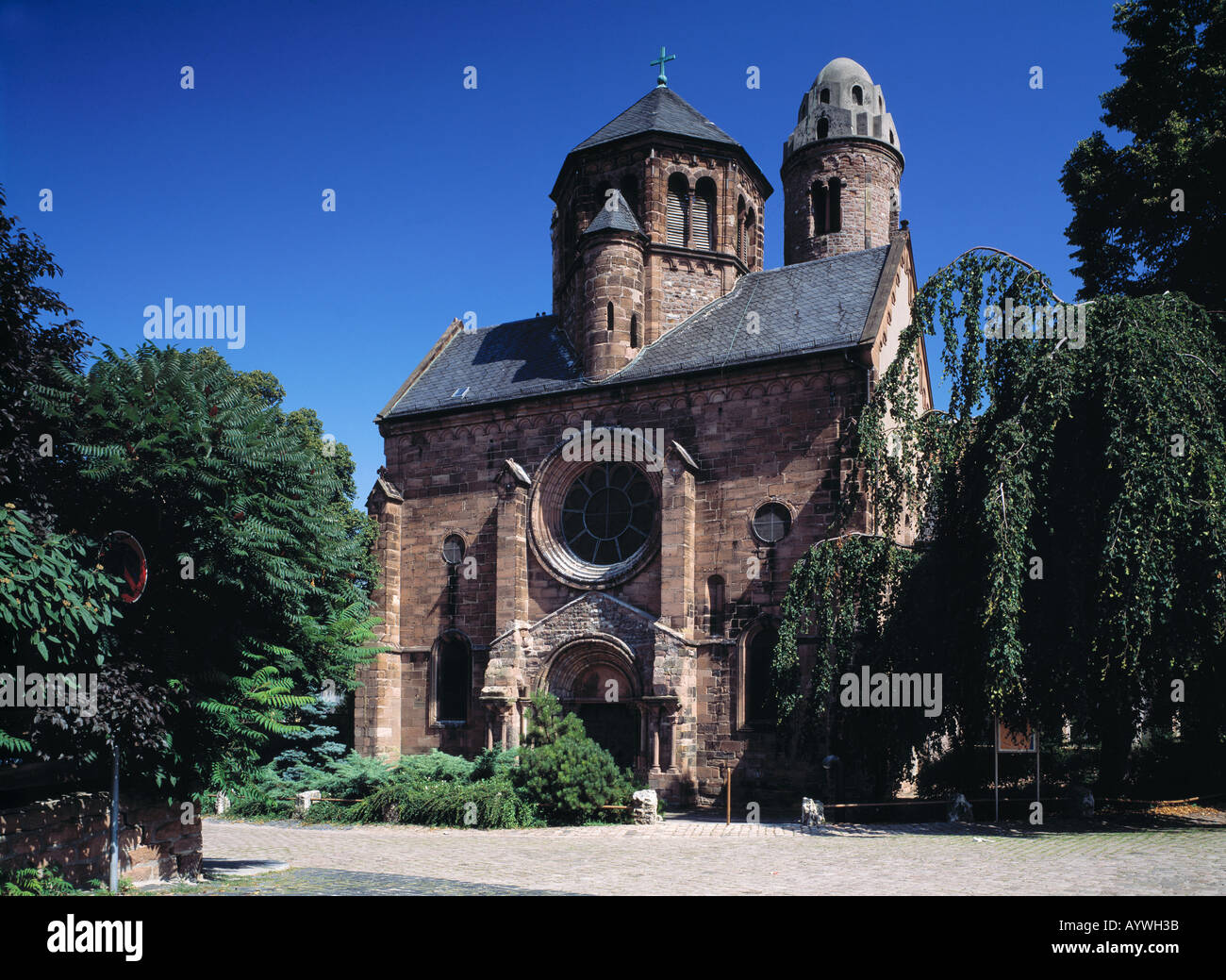 Paulus-Kirche, Paulskirche, Romanik, Romanisch, Portal, Kuppelbau, Worms, Rhein, Rheinland-Pfalz Stockfoto