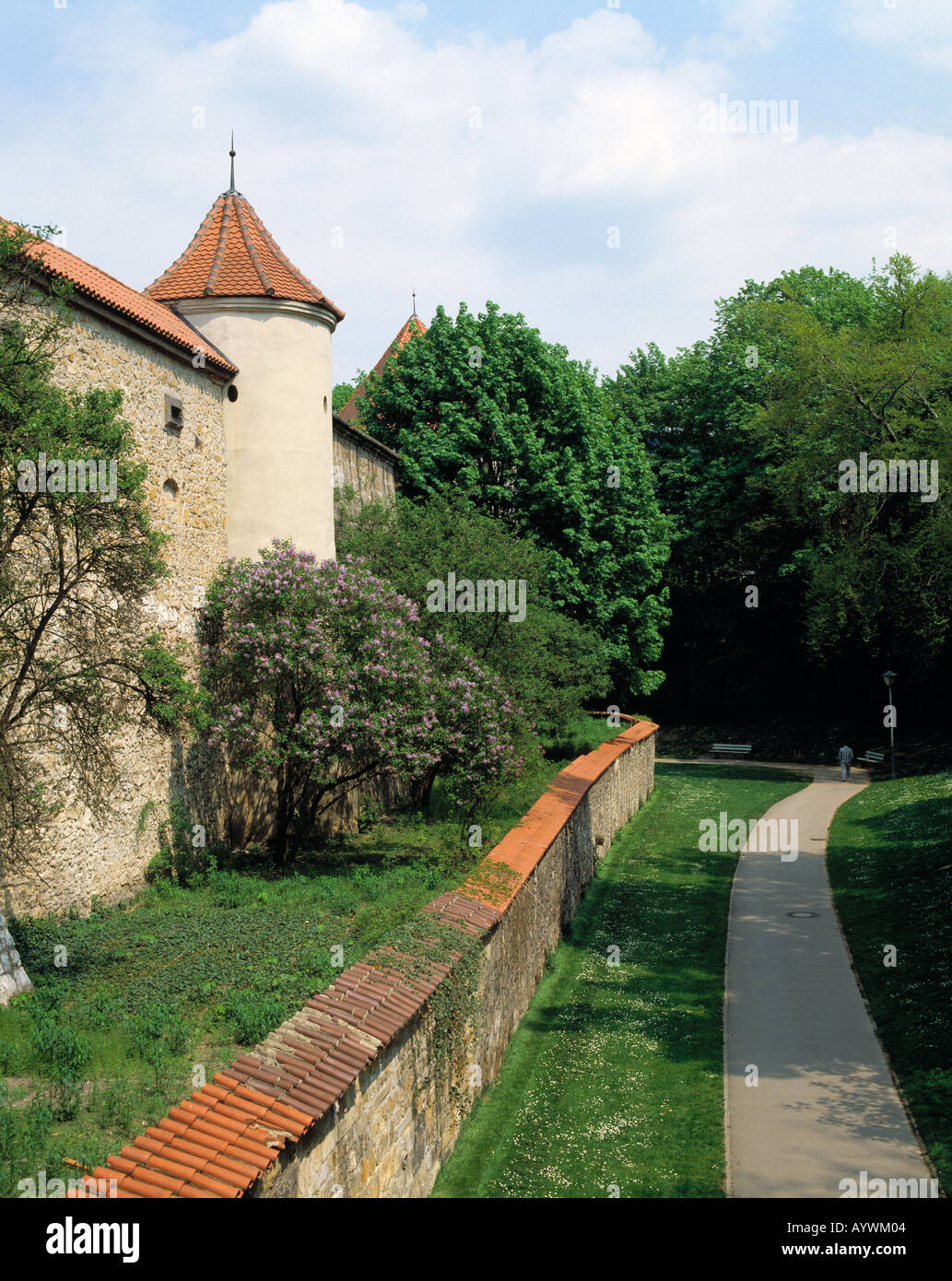 Stadtmauerpartie bin Nabburger Tor in Amberg, Bayern, Oberpfalz, Oberpfälzer Jura Stockfoto