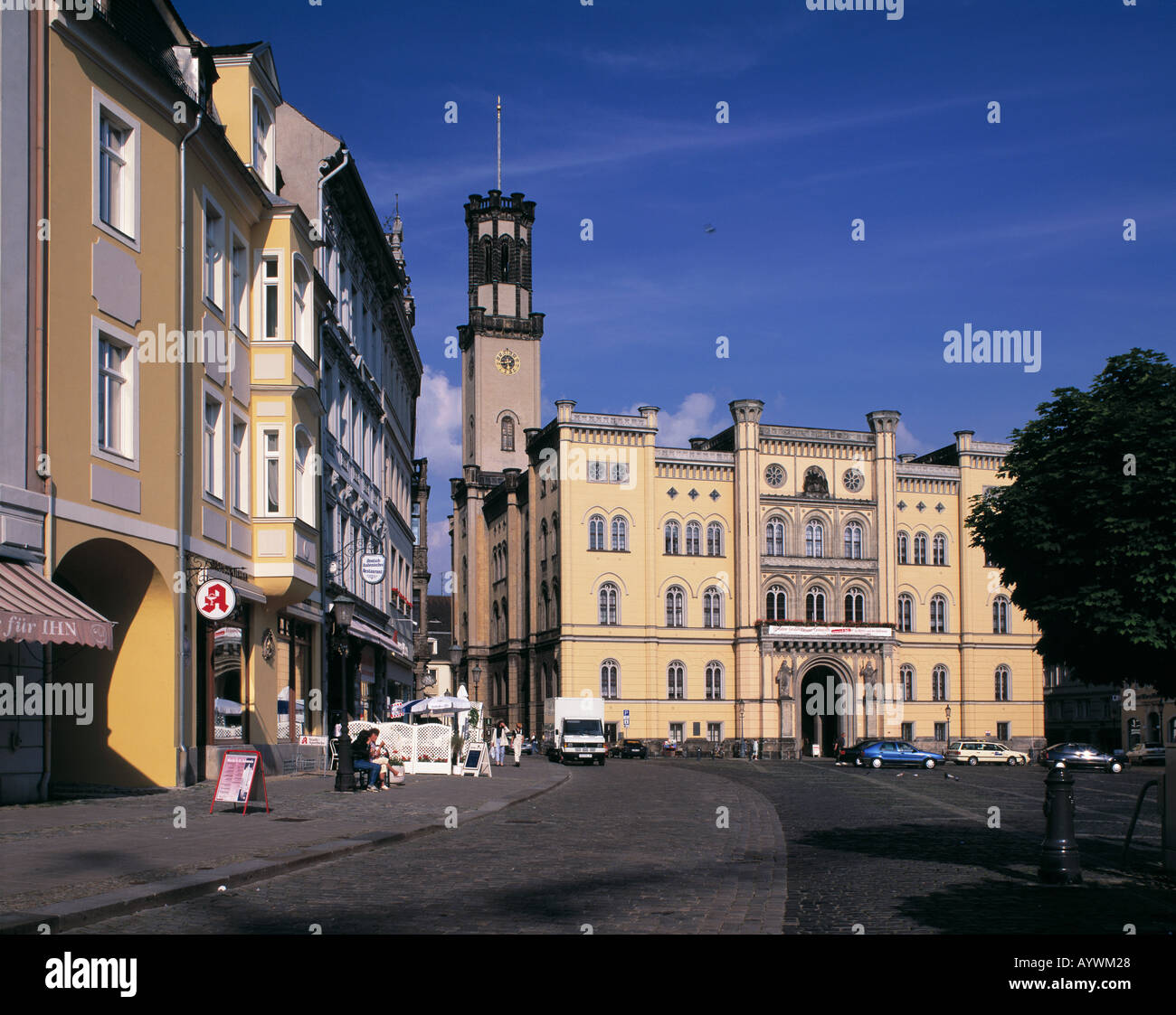 Marktplatz Und Rathaus, Züricher Renaissance, Zittau, Oberlausitz, Sachsen Stockfoto