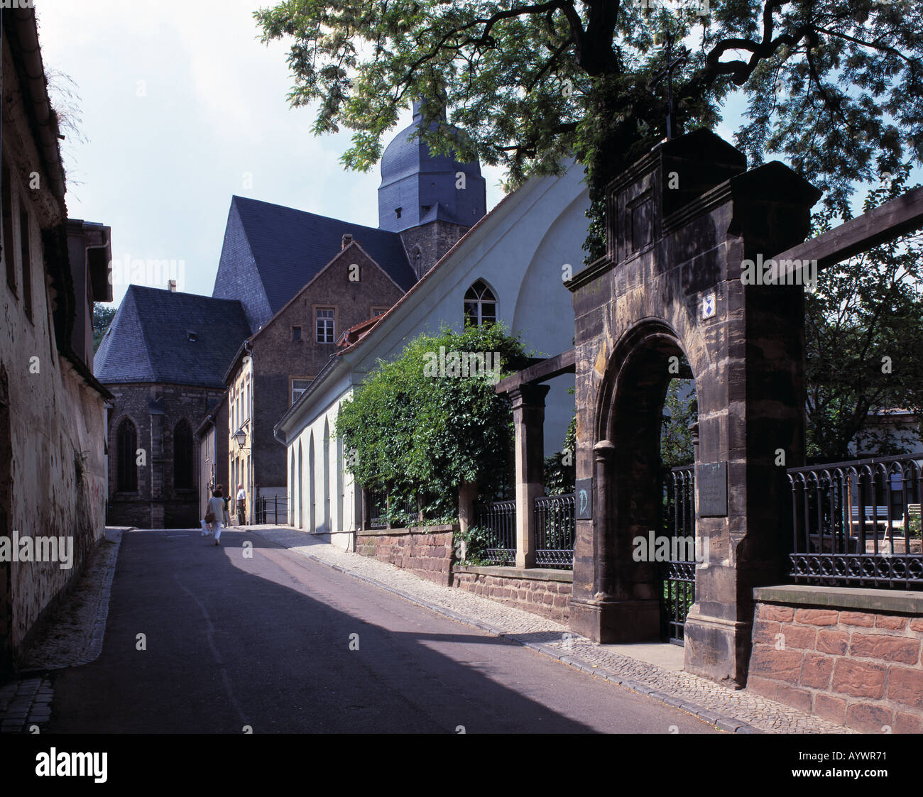 Martin Luther, Luther-Taufkirche Peter Und Paul, Steintor Zum Luther-erst, Lutherstadt Eisleben, Harz-Vorland, Sachsen-Anhalt Stockfoto