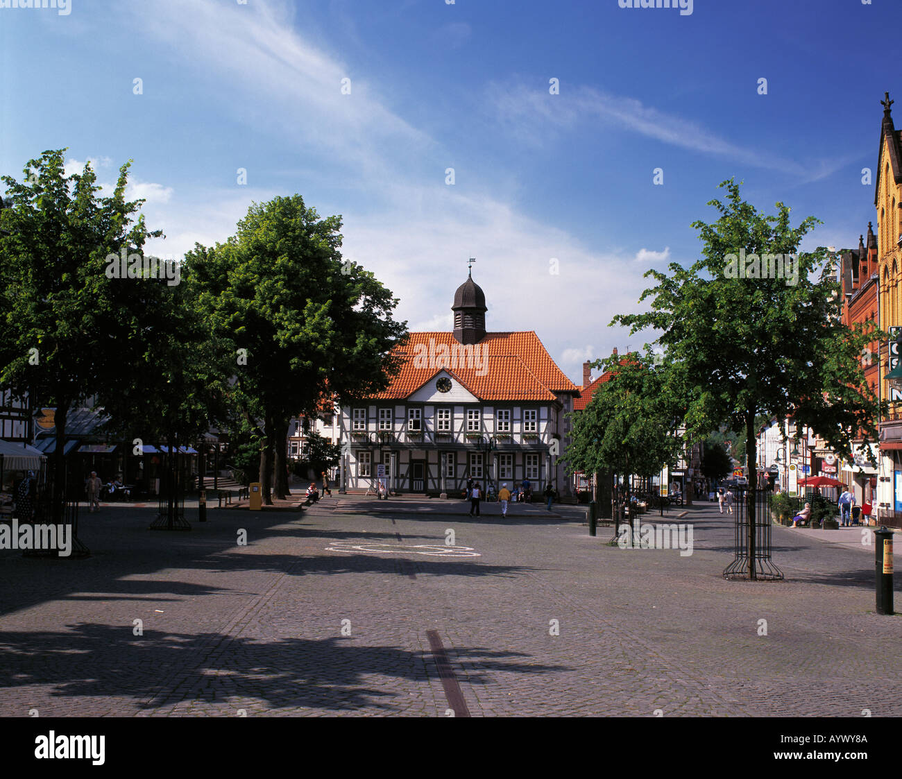 Marktplatz, Alte Wache, Northeim, Rhume, Leinetal, Niedersachsen Stockfoto
