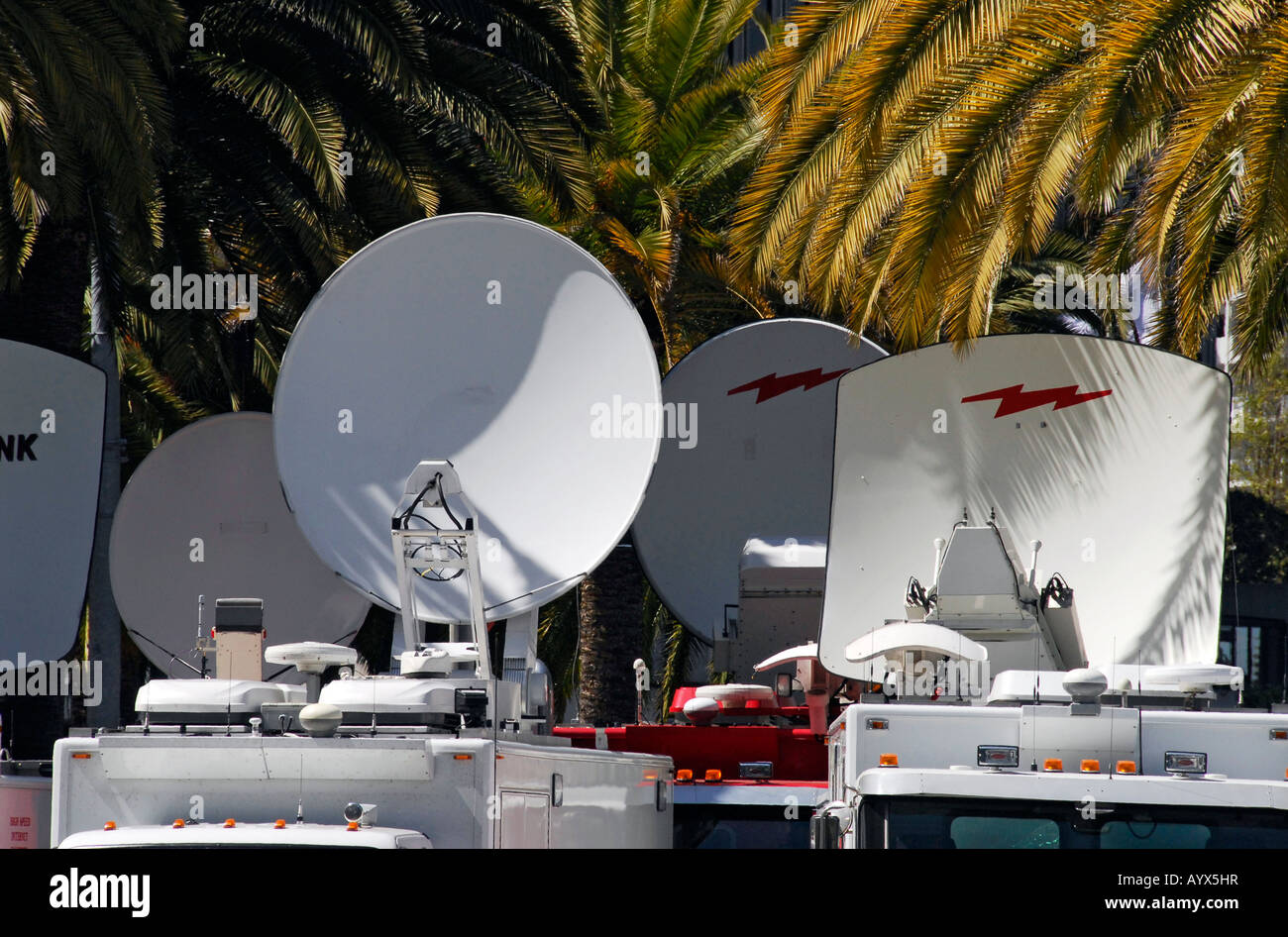 "TV News Satelliten-Übertragung LKW, San Francisco" Stockfoto