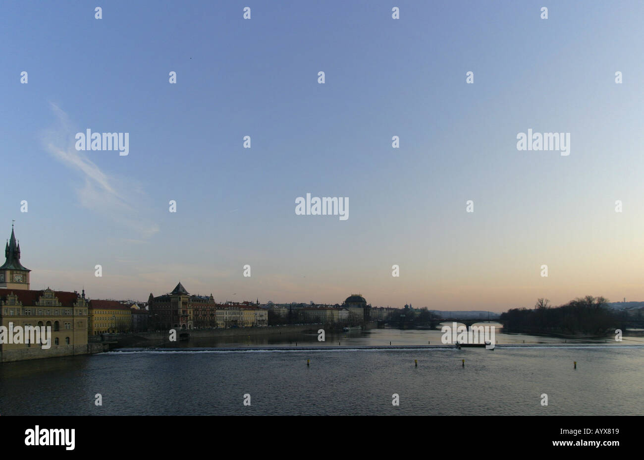 Prag Moldau Fluss Prag Hauptstadt Tschechische Republik Stockfoto