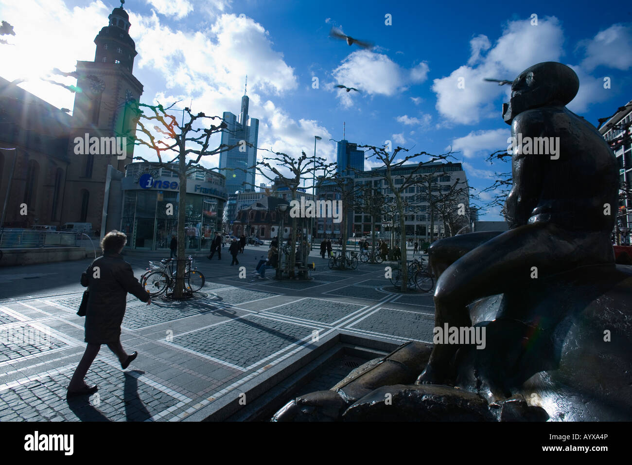 Eine Szene von der Frankfurter Innenstadt-Deutschland Stockfoto