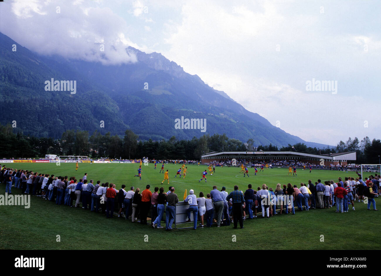 Liechtenstein gegen Rumänien, WM (Frankreich 1998) Qualifikationsspiel in Essen. Stockfoto